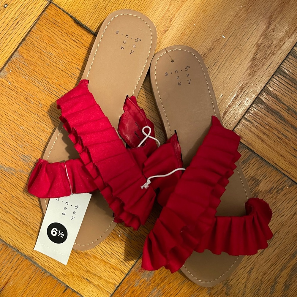 Red sandals size 6.5